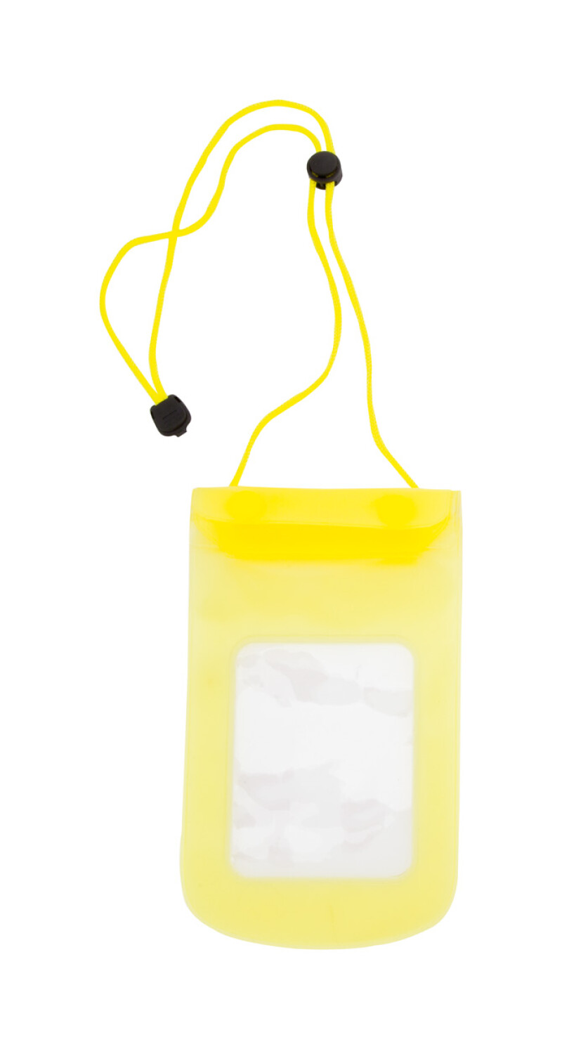 Voděodolné PVC pouzdro na mobil, žluté