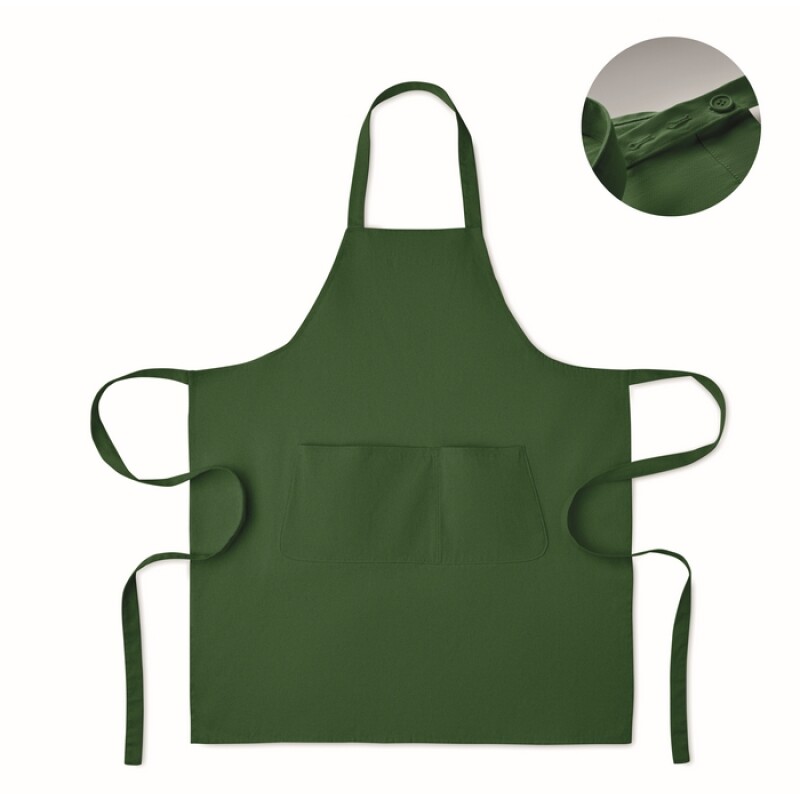 Zástěra z bio bavlny 240 gr/m2, tmavě zelená