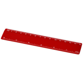 15cm pravítko z recyklovaného plastu, červené