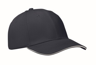 Šestipanelová baseballová kšiltovka, bílá/tmavě modrá
