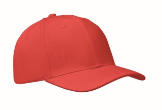 Šestipanelová baseballová kšiltovka, červená