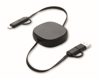 60W svinovací nabíjecí kabel, černá