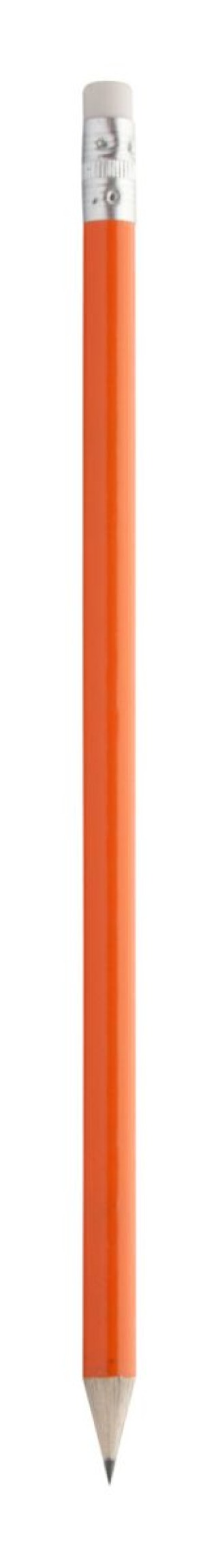 GORETA Dřevěná tužka s gumou, oranžová