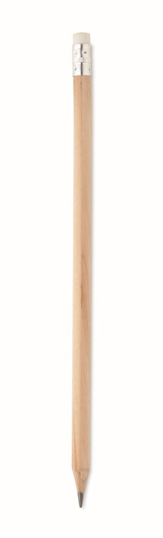 Dřevěná tužka s gumou, hrocená