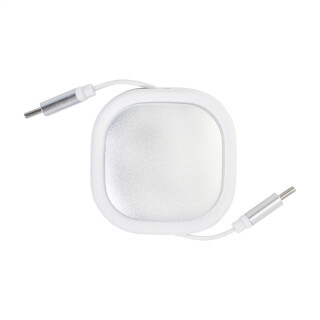 Teleskopický nabíjací kábel USB-C 60W v bielej farbe