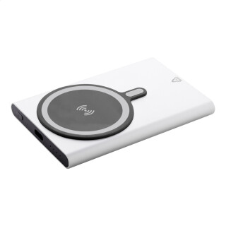 Power banka 5000 mAh so striebornou magnetickou bezdrôtovou nabíjačkou