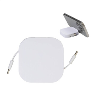 Výsuvný USB-C kábel Rabs 60W v bielom prevedení