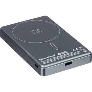 Brandcharger powerbanka 10 000 mAh z recyklovaného materiálu, gunmetal