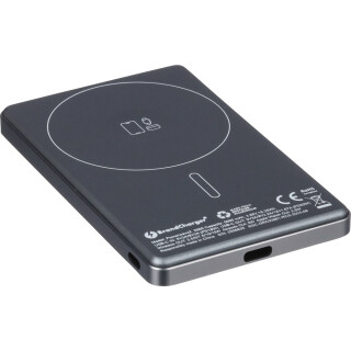 Brandcharger powerbanka 5 000 mAh z recyklovaného materiálu, gunmetal