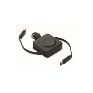 Sťahovací 100W USB-C kábel, čierna farba