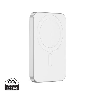 Powerbanka 5000mAh s bezdrátovým nabíjením, stříbrná