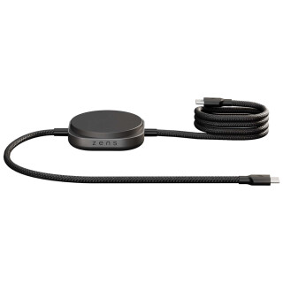 Zens Pro 2 140W 2v1 nabíjací kábel s USB-C, čierna