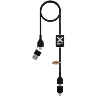 Scx.design C32 60 W nabíjací kábel s prepínačom a podsvieteným logom, čierna