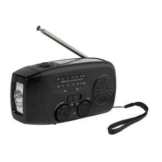 Multifunkčné núdzové rádio s powerbankou, čierna