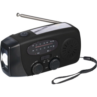 Nouzové rádio z recyklovaných materiálov, čierna