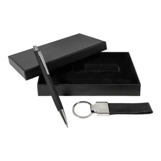 Darčeková sada, čierna - elegantný set s perom a príveskom