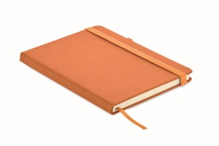 DEMIRO Linkovaný poznámkový blok v recyklovaných PU deskách, 192 stran, oranžová