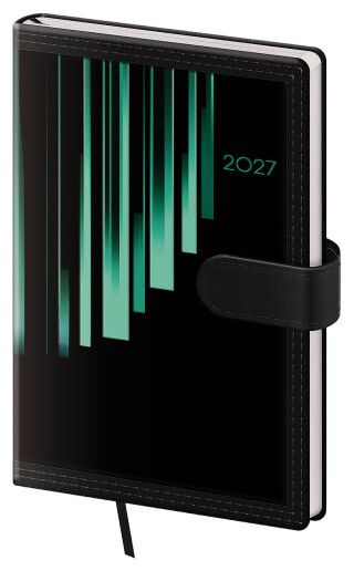 Vreckový diár Tone zelený s magnetom 2027
