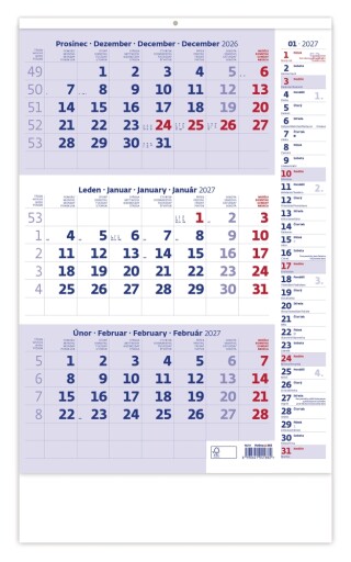 Tříměsíční modrý s poznámkami 2027
