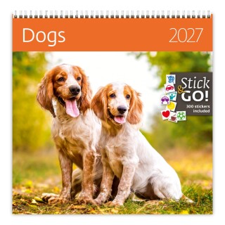 Nástěnný kalendář Dogs 2027 včetně laše