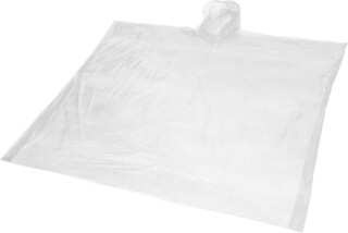 Jednorázová pončo pláštěnka z recyklovaného plastu, bílá