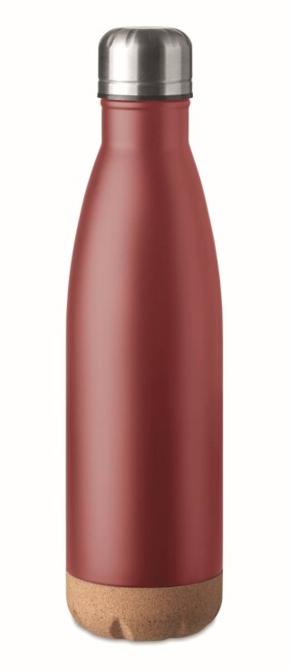 Dvoustěnná láhev s korkovým dnem, objem 500 ml, vínová