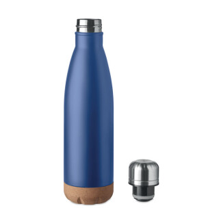 Dvoustěnná láhev s korkovým dnem, objem 500 ml, královská modrá