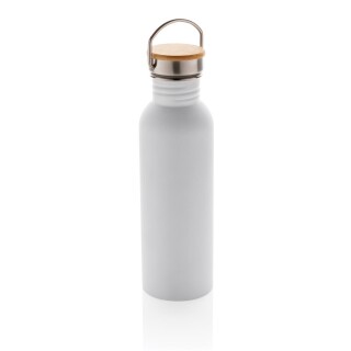 Moderní nerezová láhev na vodu, objem 700ml, bílá