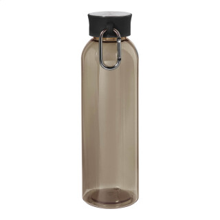 Rpet fľaša na vodu s karabínou, 600 ml, čierna