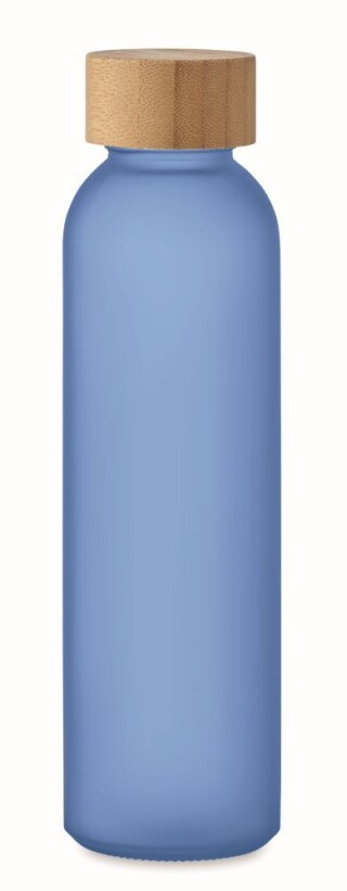 Skleněná láhev na pití, 500ml, matný povrch, modrá