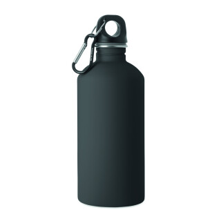 Jednostenná nerezová fľaša 500ml, čierna s karabínkou