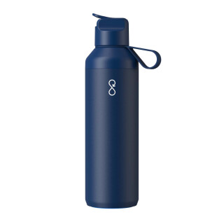 Ocean Bottle Peak GO 710 ml - tmavomodrá recyklovaná fľaša na vodu s brčkom