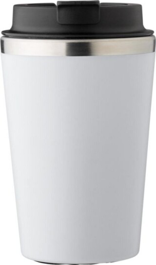 MARON Cestovní hrnek z nerezové oceli a PP, 350 ml, bílá
