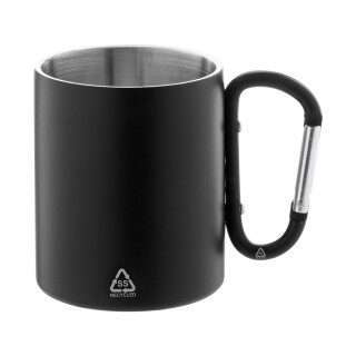 Termohrnček čierny s karabínou, 300 ml