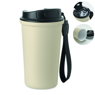 Termohrnček recyklovaný, 400 ml, béžový