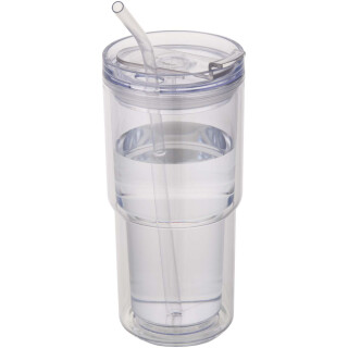 Transparentný plastový hrnček Archer 480 ml s dvojitou stenou