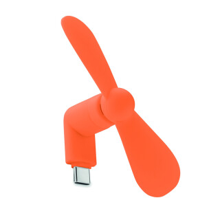 Prenosný USB-C ventilátor, oranžový