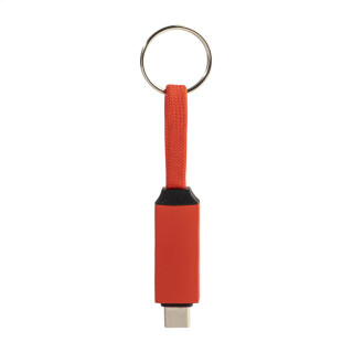 Prívesok na kľúče 60W USB-C kábel, červený