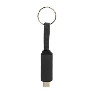 Prívesok na kľúče s káblom USB-C 60W, čierna farba