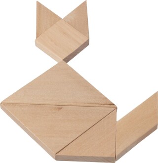 Dřevěné tangramové puzzle, hnědá