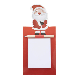 Vianočný magnetický zápisník Santa Claus, červený