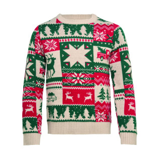 Vianočný pletený sveter v béžovej farbe (L-XL)