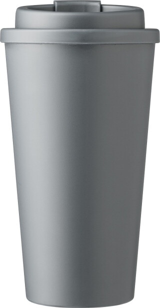 Plastový kelímek s víčkem na pití, 475ml, šedý