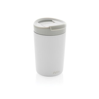 Nerezový hrnček s viečkom, 300 ml, biely