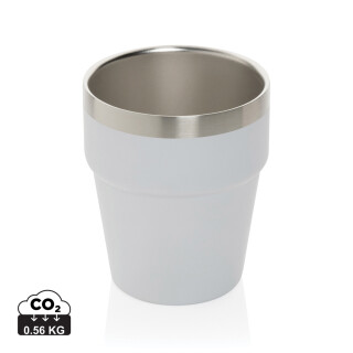 Hrnek s dvojitou stěnou, 300ml, recyklovaná ocel, bílý