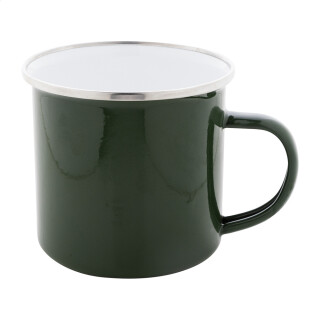 Smaltovaný hrnček tmavozelený, 300 ml