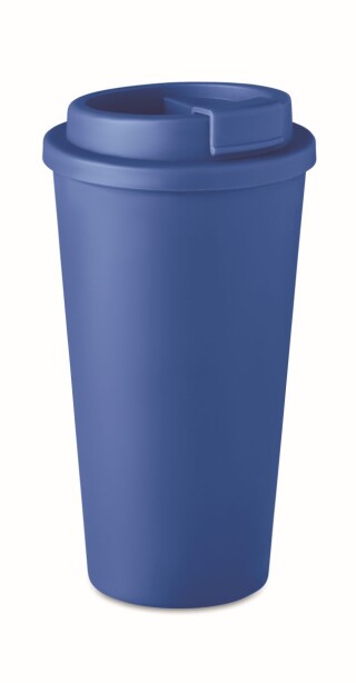 Pohárek s dvojitou stěnou a víčkem, objem 457ml, královská modrá