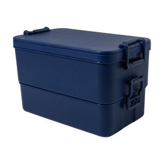 Stohovateľný obedový box s príborom, tmavomodrý