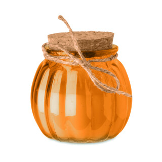Sviečka z rastlinného vosku s vôňou vanilky - oranžová