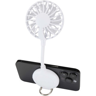 Ventio prenosný magnetický ventilátor z recyklovaného plastu, biela